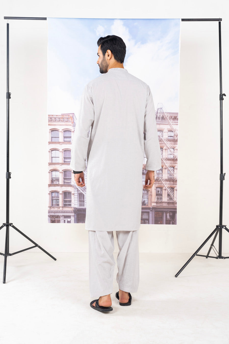Dyed Embroidered Blended Kurta Shalwar