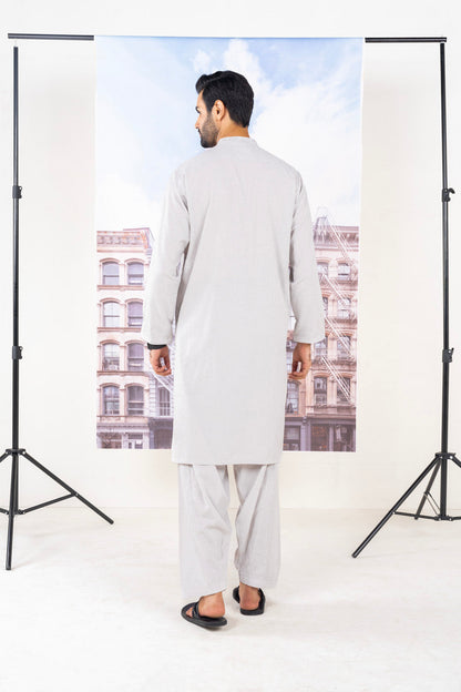 Dyed Embroidered Blended Kurta Shalwar