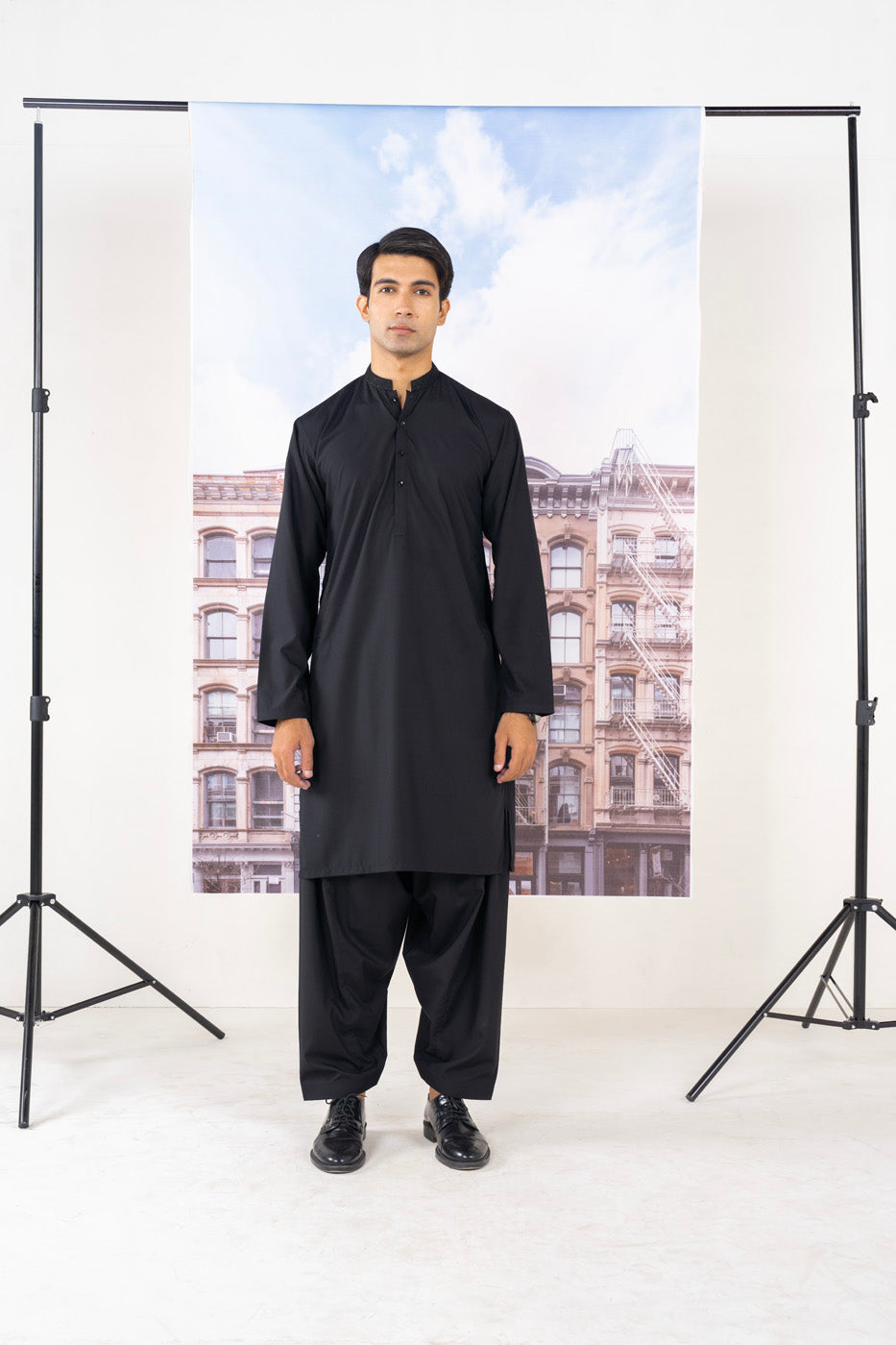 Dyed Embroidered Blended Kurta Shalwar
