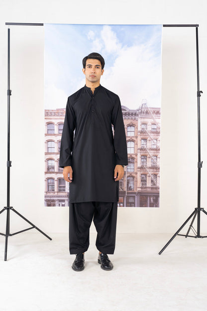 Dyed Embroidered Blended Kurta Shalwar