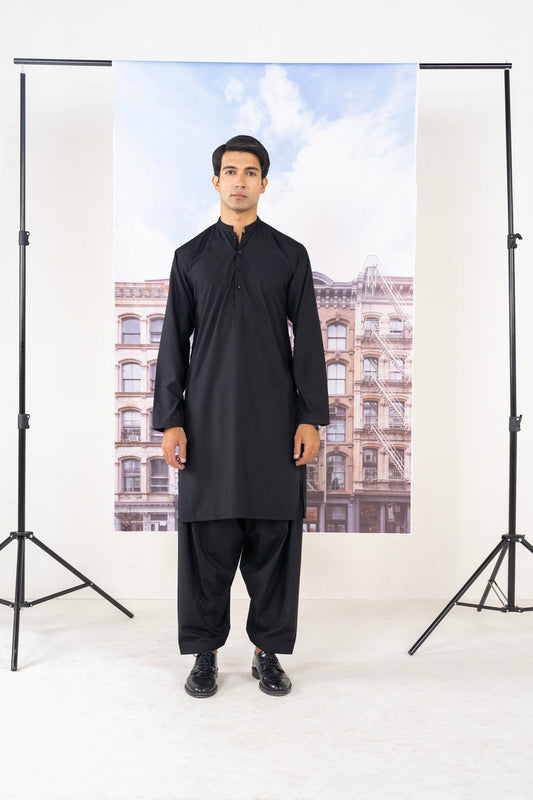 Dyed Embroidered Blended Kurta Shalwar