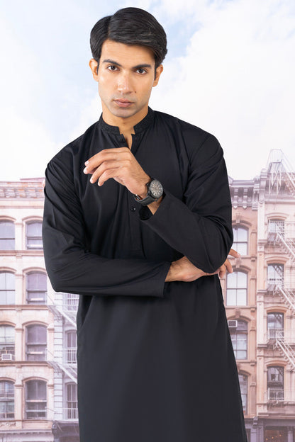 Dyed Embroidered Blended Kurta Shalwar