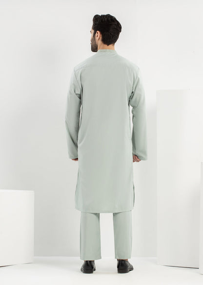 Dyed Embroidered Blended Kurta Trouser