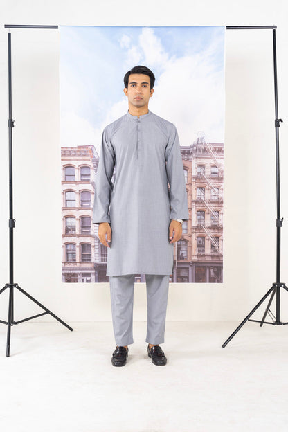 Dyed Blended Kurta Trouser