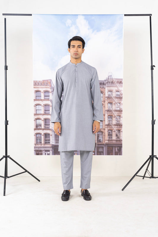 Dyed Blended Kurta Trouser