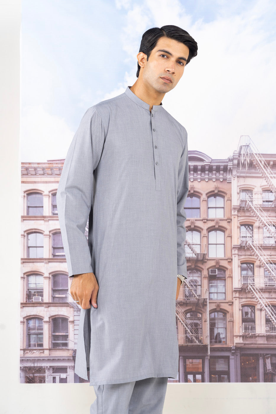 Dyed Blended Kurta Trouser