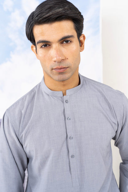 Dyed Blended Kurta Trouser