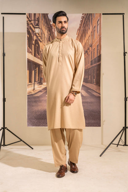 Dyed Embroidered Blended Kurta Shalwar