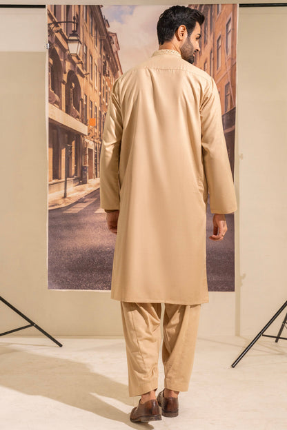 Dyed Embroidered Blended Kurta Shalwar