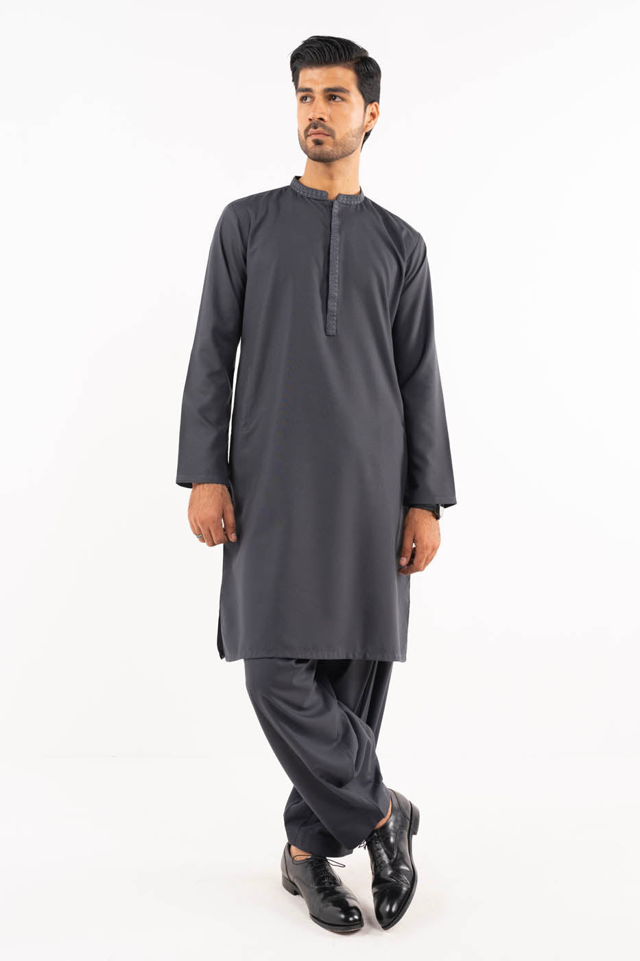 Dyed Embroidered Blended Shalwar Kameez