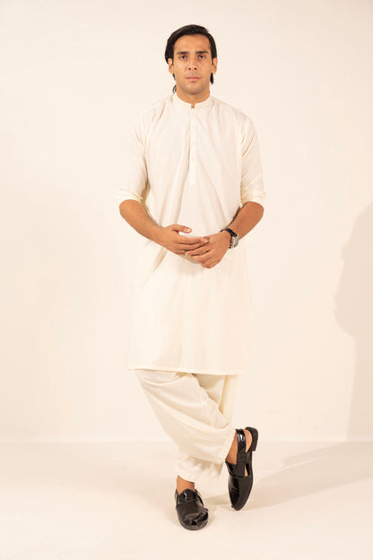 Dyed Embroidered Blended Kurta Trouser