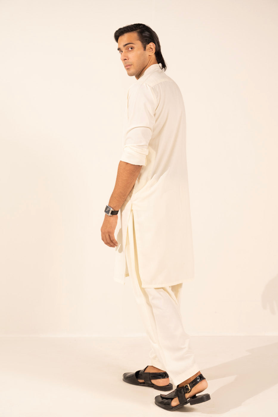 Dyed Embroidered Blended Kurta Trouser
