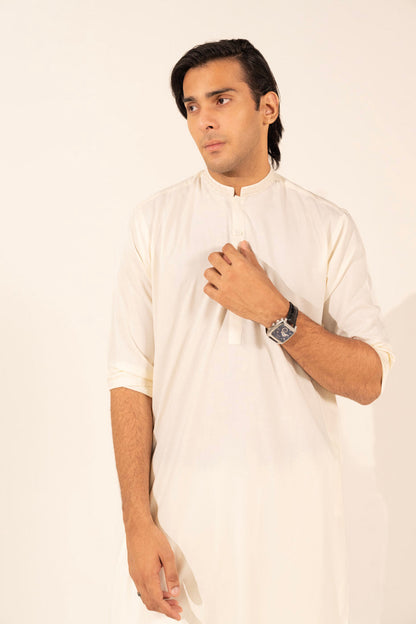 Dyed Embroidered Blended Kurta Trouser