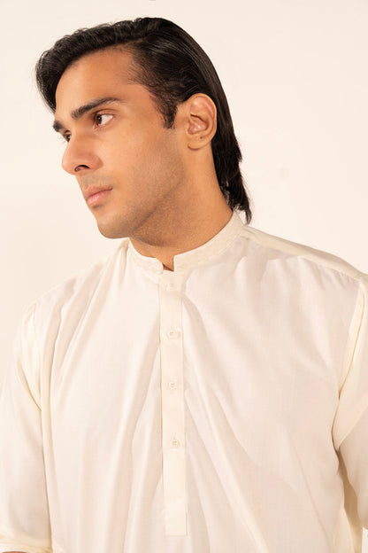 Dyed Embroidered Blended Kurta Trouser
