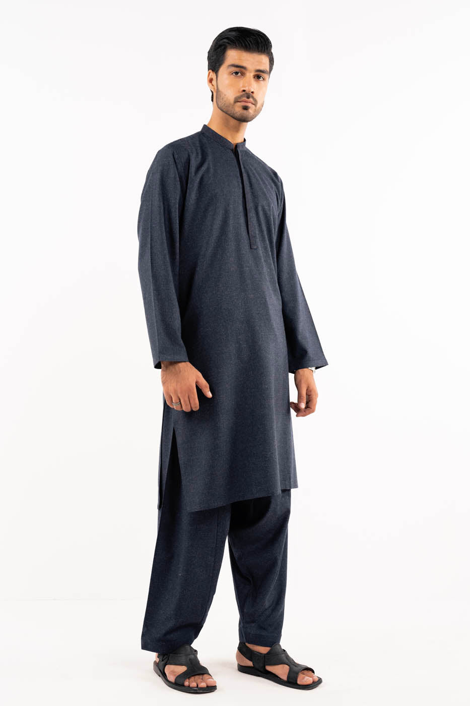 Dyed Embroidered Wool Kurta Shalwar