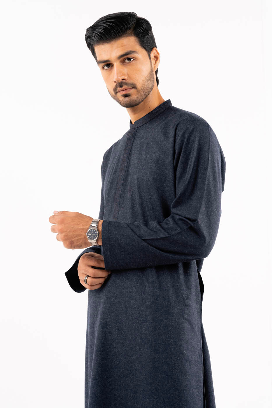 Dyed Embroidered Wool Kurta Shalwar