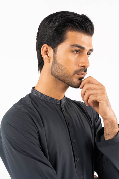 Dyed Embroidered Blended Shalwar Kameez