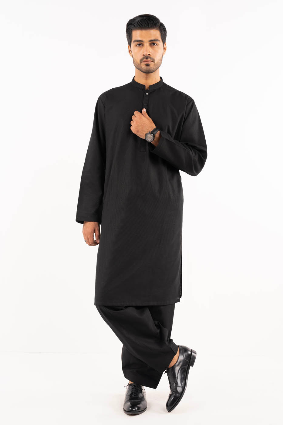 Dyed Embroidered Khaddar Shalwar Kameez