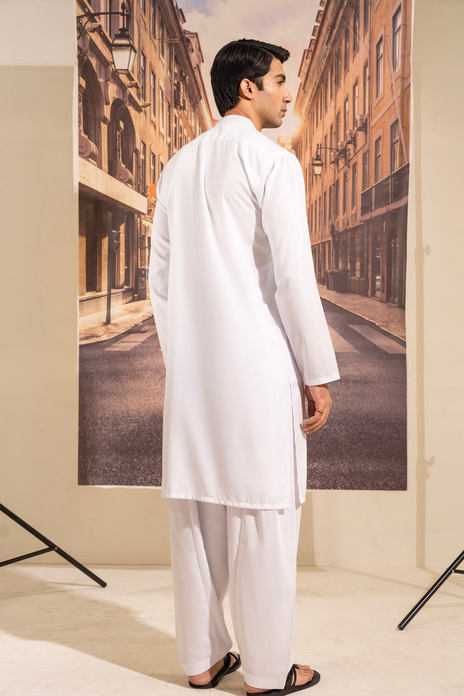 Dyed Embroidered Blended Kurta Shalwar