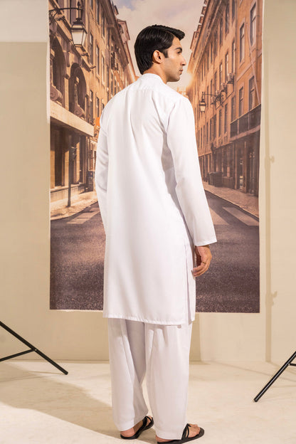 Dyed Embroidered Blended Kurta Shalwar