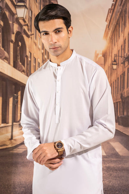 Dyed Embroidered Blended Kurta Shalwar