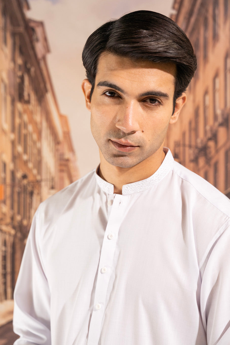 Dyed Embroidered Blended Kurta Shalwar
