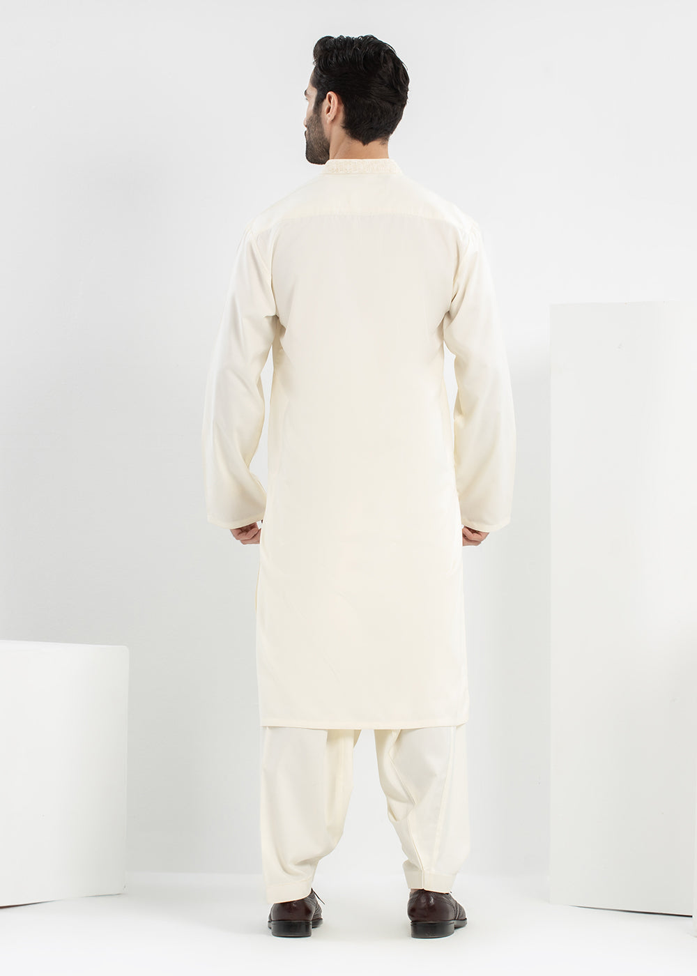 Dyed Embroidered Blended Kurta Shalwar