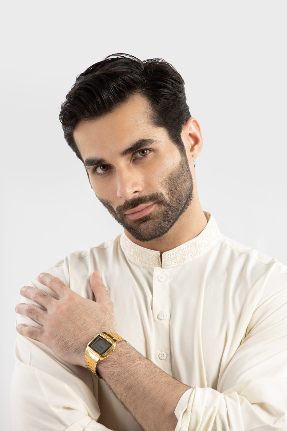Dyed Embroidered Blended Kurta Shalwar