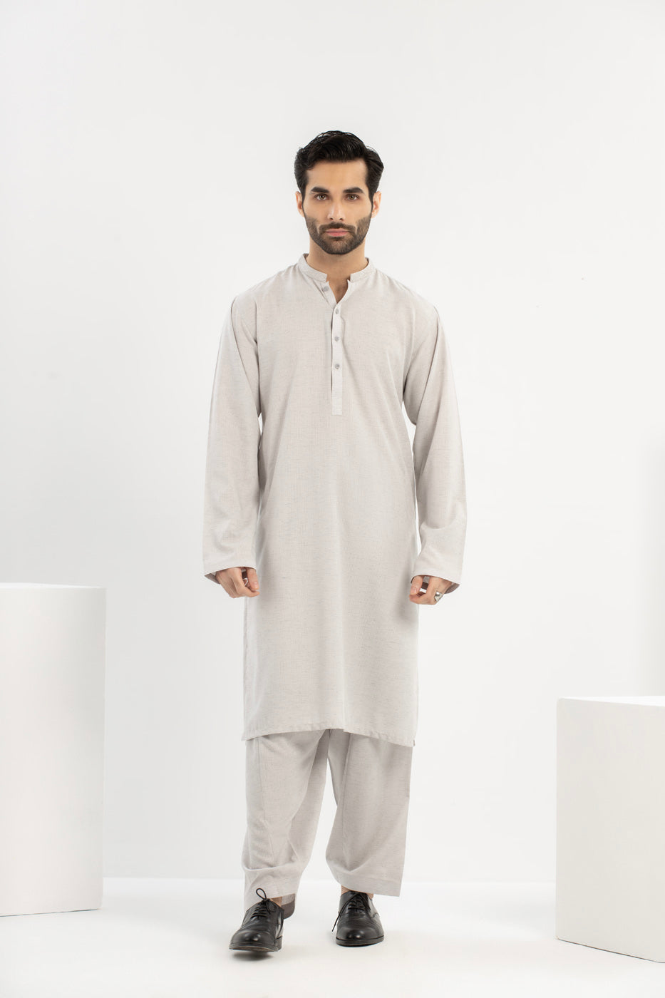 Dyed Embroidered Blended Kurta Shalwar