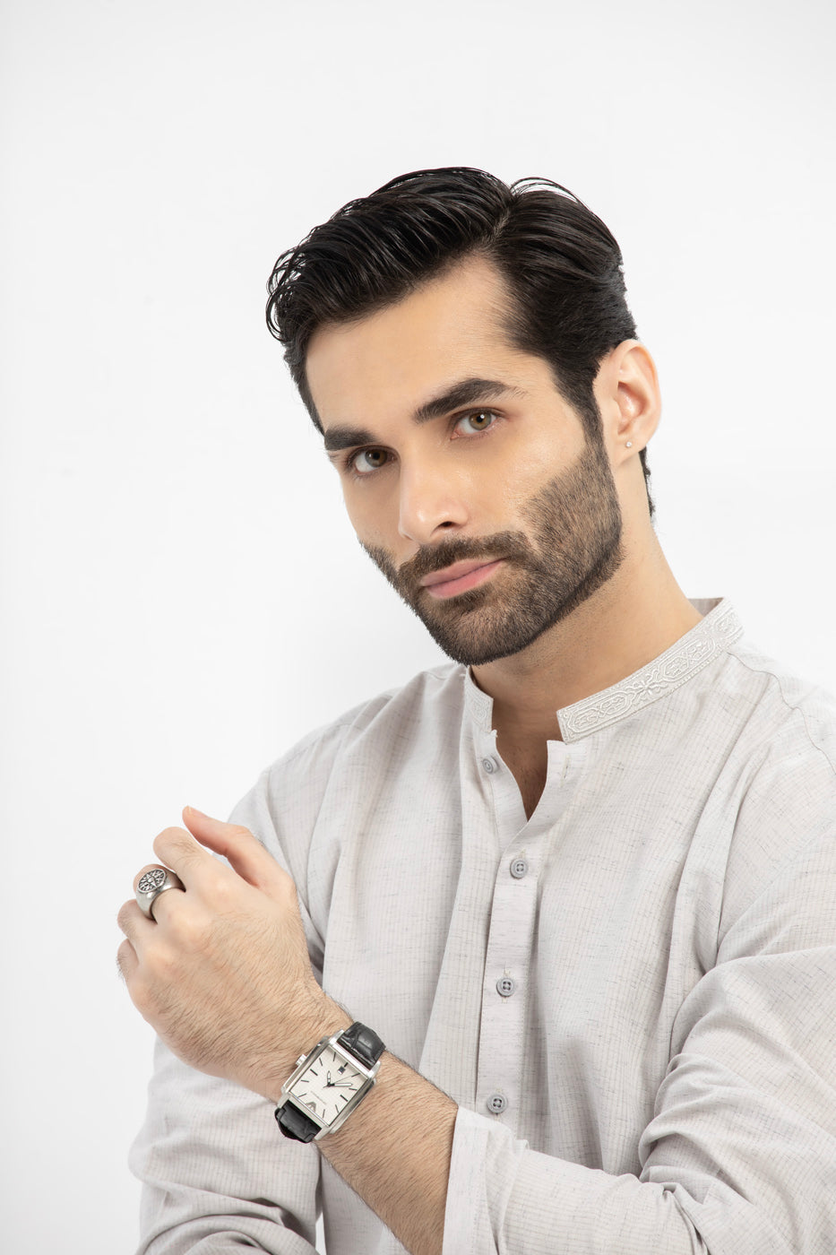 Dyed Embroidered Blended Kurta Shalwar