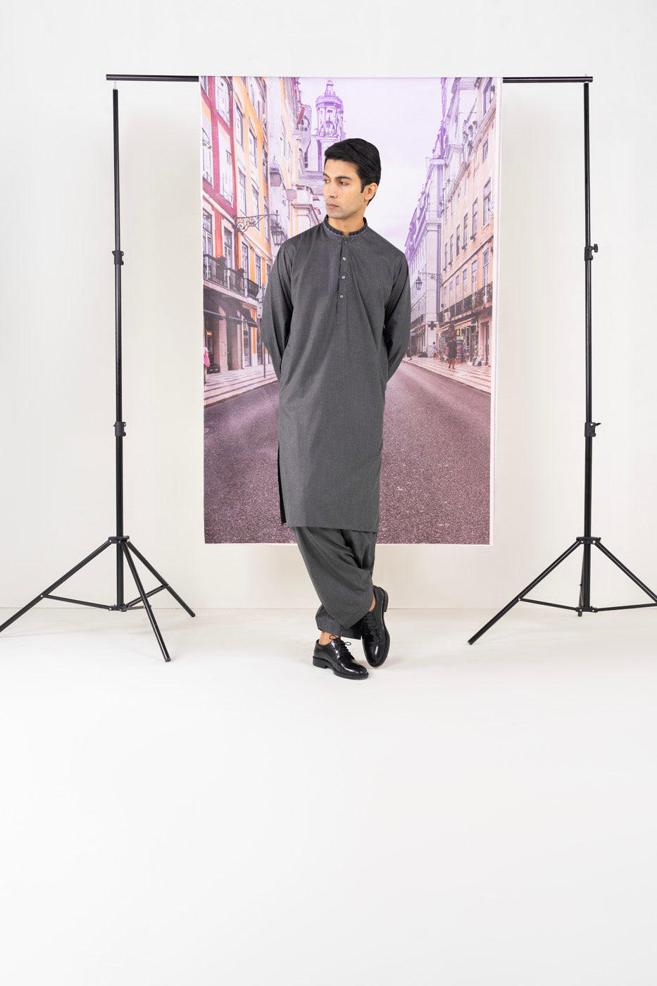 Dyed Embroidered Cambric Kurta Shalwar