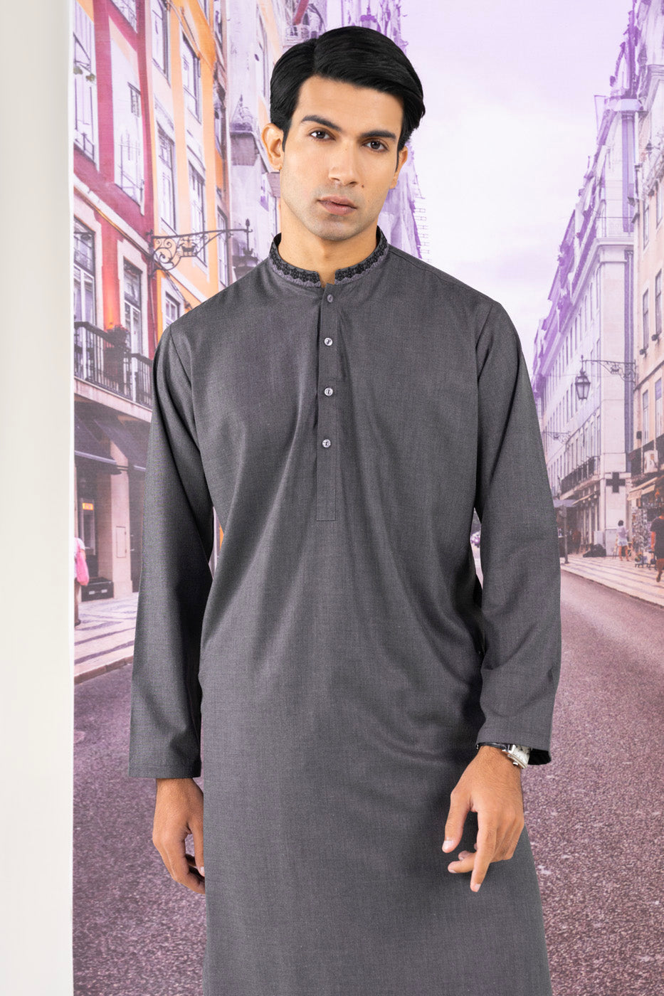 Dyed Embroidered Cambric Kurta Shalwar