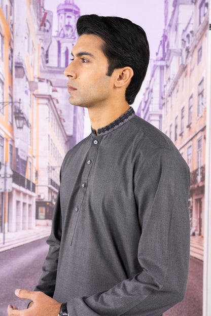 Dyed Embroidered Cambric Kurta Shalwar