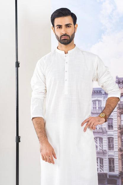 Dyed Embroidered Blended Kurta Trouser