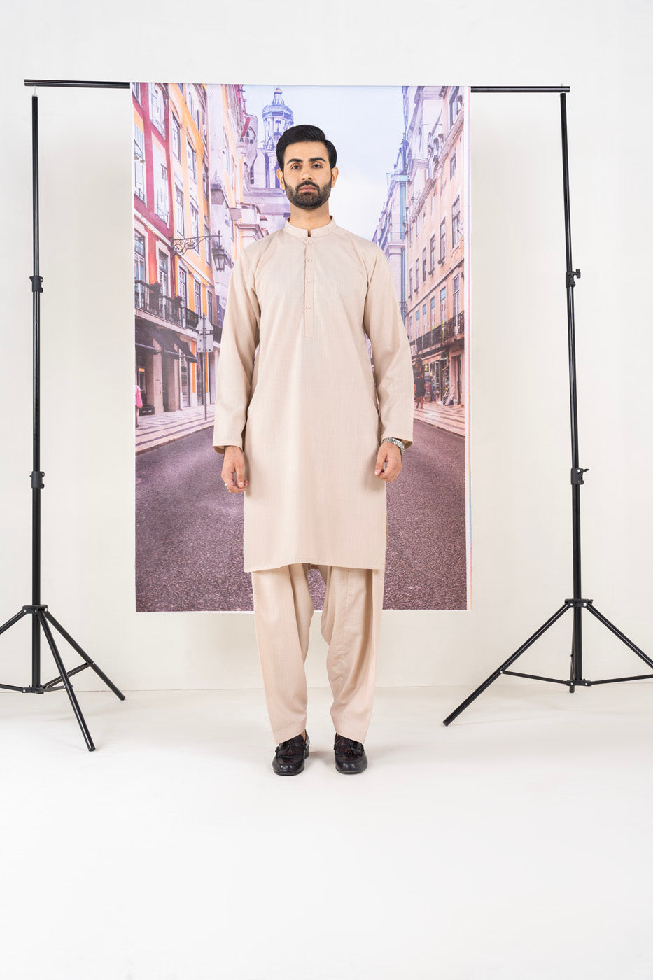 Dyed Embroidered Blended Kurta Shalwar