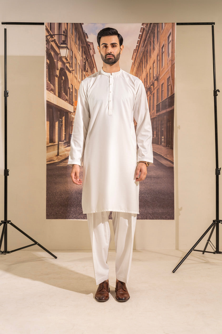 Dyed Embroidered Blended Kurta Shalwar