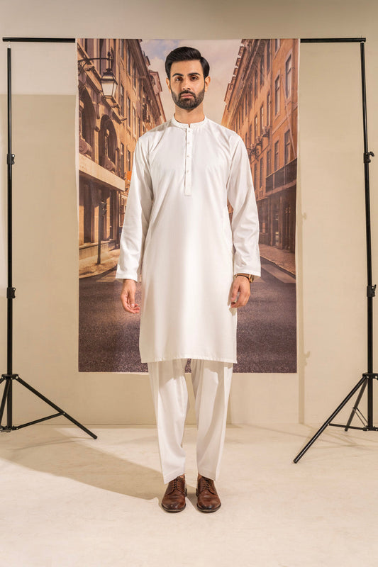 Dyed Embroidered Blended Kurta Shalwar
