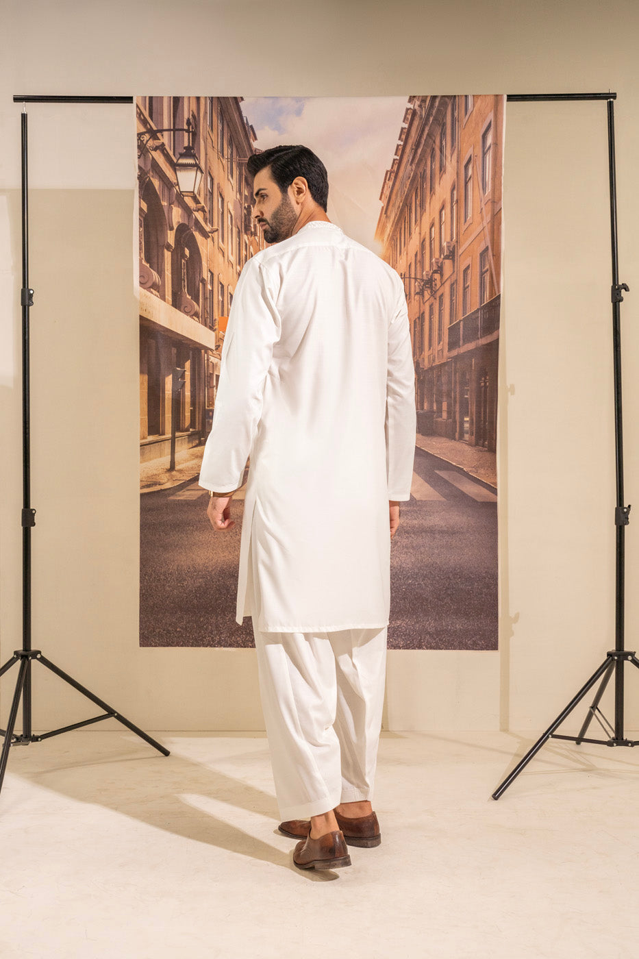 Dyed Embroidered Blended Kurta Shalwar