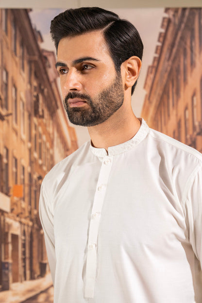 Dyed Embroidered Blended Kurta Shalwar