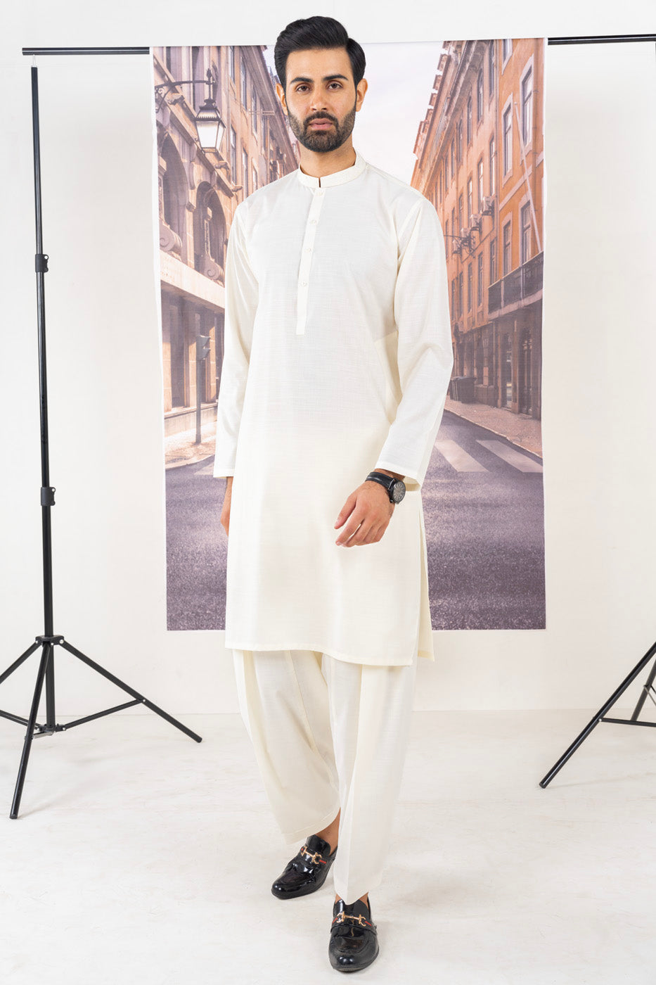 Dyed Embroidered Blended Kurta Shalwar