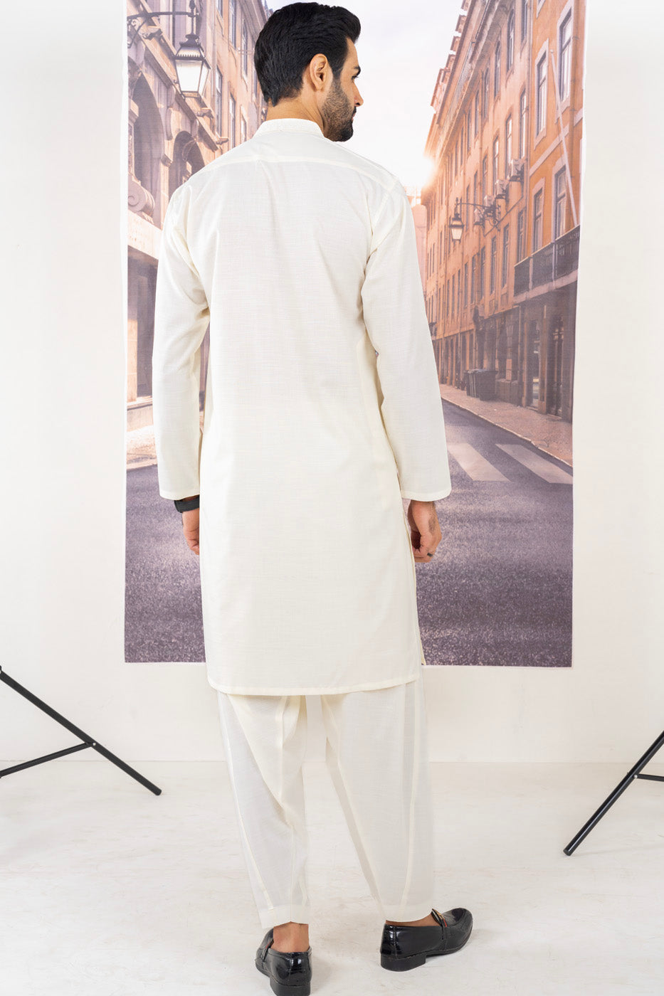 Dyed Embroidered Blended Kurta Shalwar