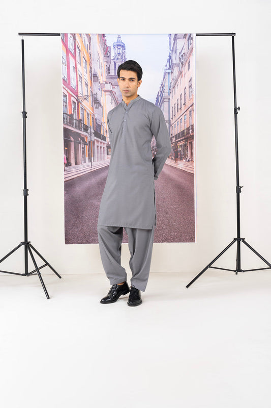 Dyed Embroidered Blended Kurta Shalwar