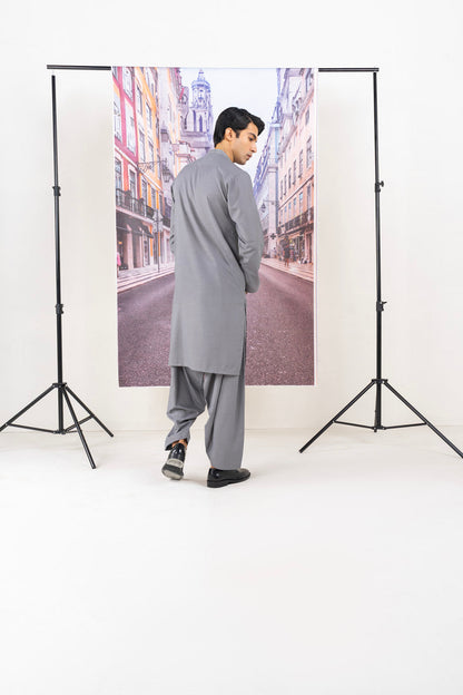 Dyed Embroidered Blended Kurta Shalwar