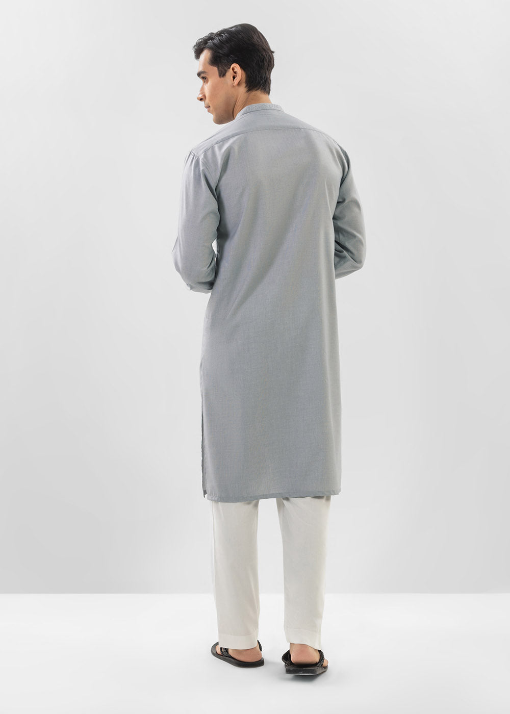 Dyed Embroidered Blended Kurta