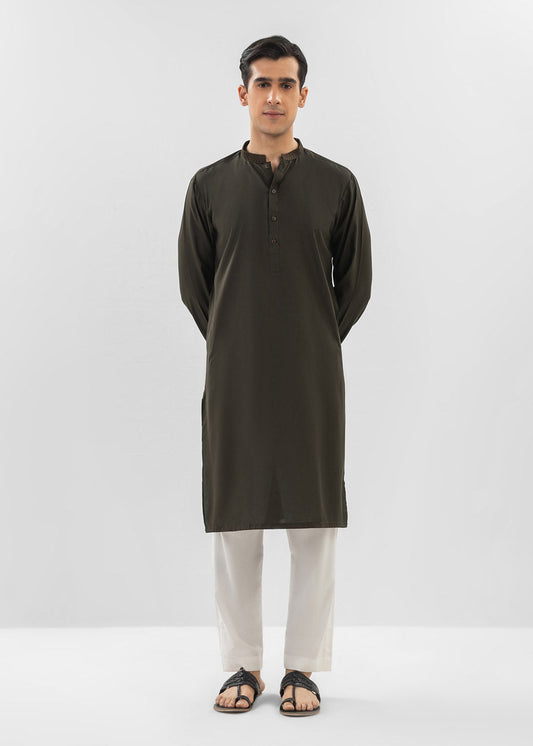 Dyed Embroidered Blended Kurta