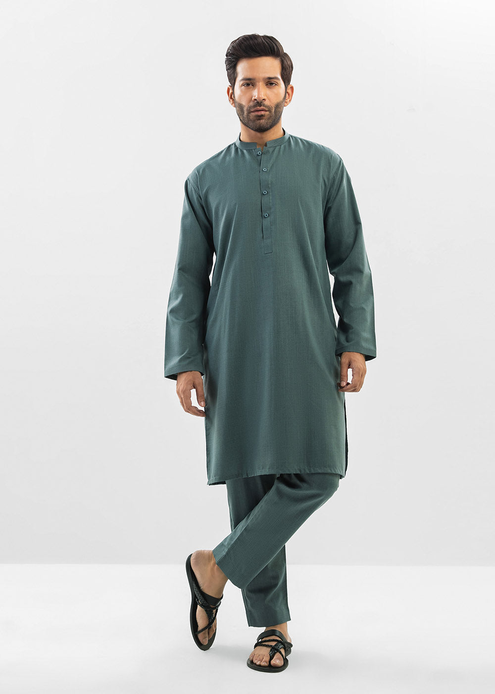 Dyed Blended Kurta Trouser