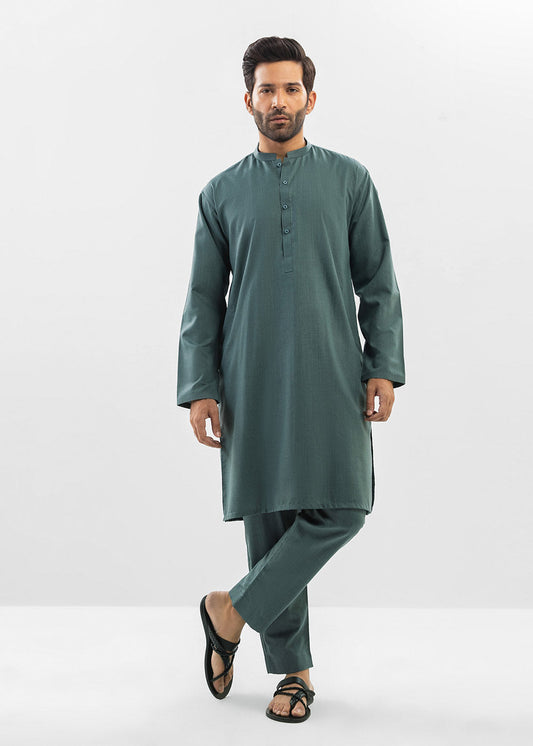 Dyed Blended Kurta Trouser