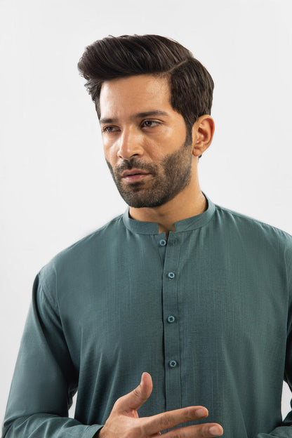 Dyed Blended Kurta Trouser