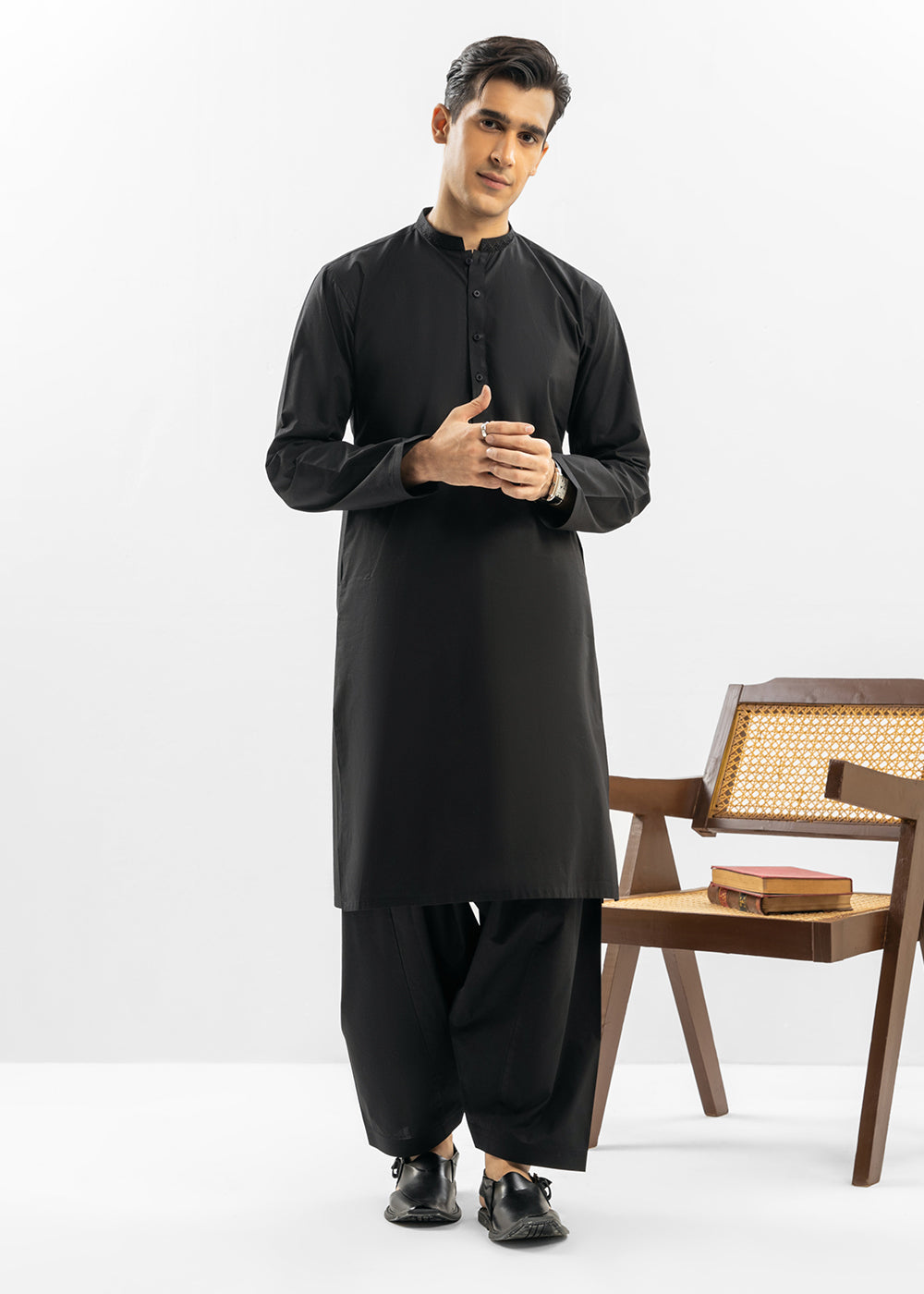 Dyed Embroidered Shahsawar Latha Shalwar Kameez – Western.pk
