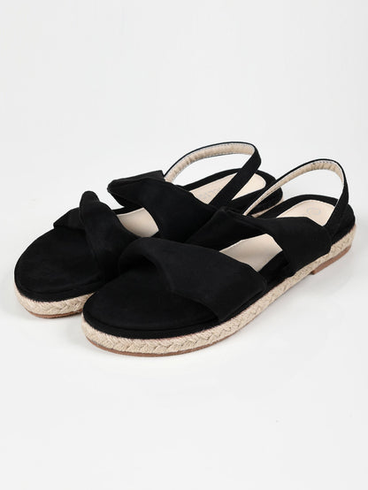 Limelight - Twisted Suede Sandals - Black